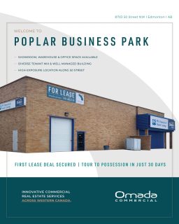 📝 First lease secured at Poplar Business Park — from first tour to possession in just 30 days! 📝
 
We’re excited to welcome ♻️✂️ @blenderzgarmentrecyclers ♻️✂️ to the tenant mix. Their focus on up-cycling fashion and sewing lessons brings fresh energy and community impact to the property. A big thank you to New Ave for being such great partners throughout the process.
 
With this first deal complete, there’s still showroom, warehouse, and office space available; check the link in our bio for more information!

.
.
 
#Leased #OfficeForLease #ShowroomForLease #WarehouseForLease #IndustrialForLease #Office #Industrial #cre #YEGcre #YEGbiz #Sustainability #Upcycle #CommunityImpact #PoplarBusinessPark #OmadaCommercial #NewAve #BlenderzGarmentRecyclers