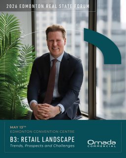 Retail in Edmonton is evolving and the conversation around what comes next is more important than ever.

We’re excited to share that Omada Commercial Partner, Eric Slatter, will be joining industry leaders at the Edmonton Real Estate Forum for a discussion on “Edmonton’s Retail Landscape: Overview of Current Trends, Prospects and Challenges.”

From shifting consumer behaviour and adaptive retail strategies to vacancy, redevelopment, and the future of downtown retail, this session will explore the forces shaping Edmonton’s next chapter in commercial real estate.

Eric will be joined by an exceptional panel of industry leaders:
• Scott Sowinski
• Sahaj Chopra
• Victoria Gereluk
• Jeffrey Sutherland

📍 Edmonton Convention Centre
🗓️ May 13, 2026
⏰ 1:45 PM – 2:30 PM

Looking forward to an insightful conversation with some of the leaders helping shape Edmonton’s retail future.